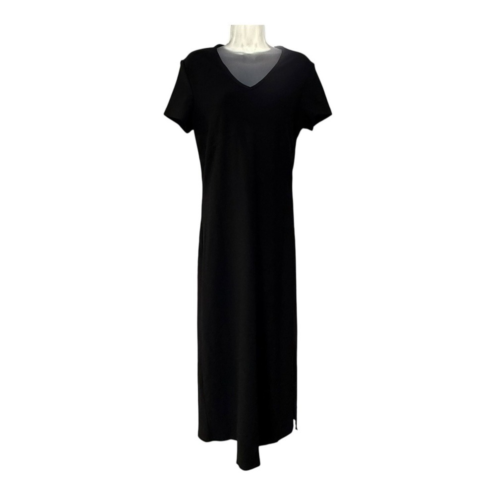 Vintage Blues Black‎ Maxi Dress Minimal Chic 90s Grunge V Neck - Picture 2 of 7